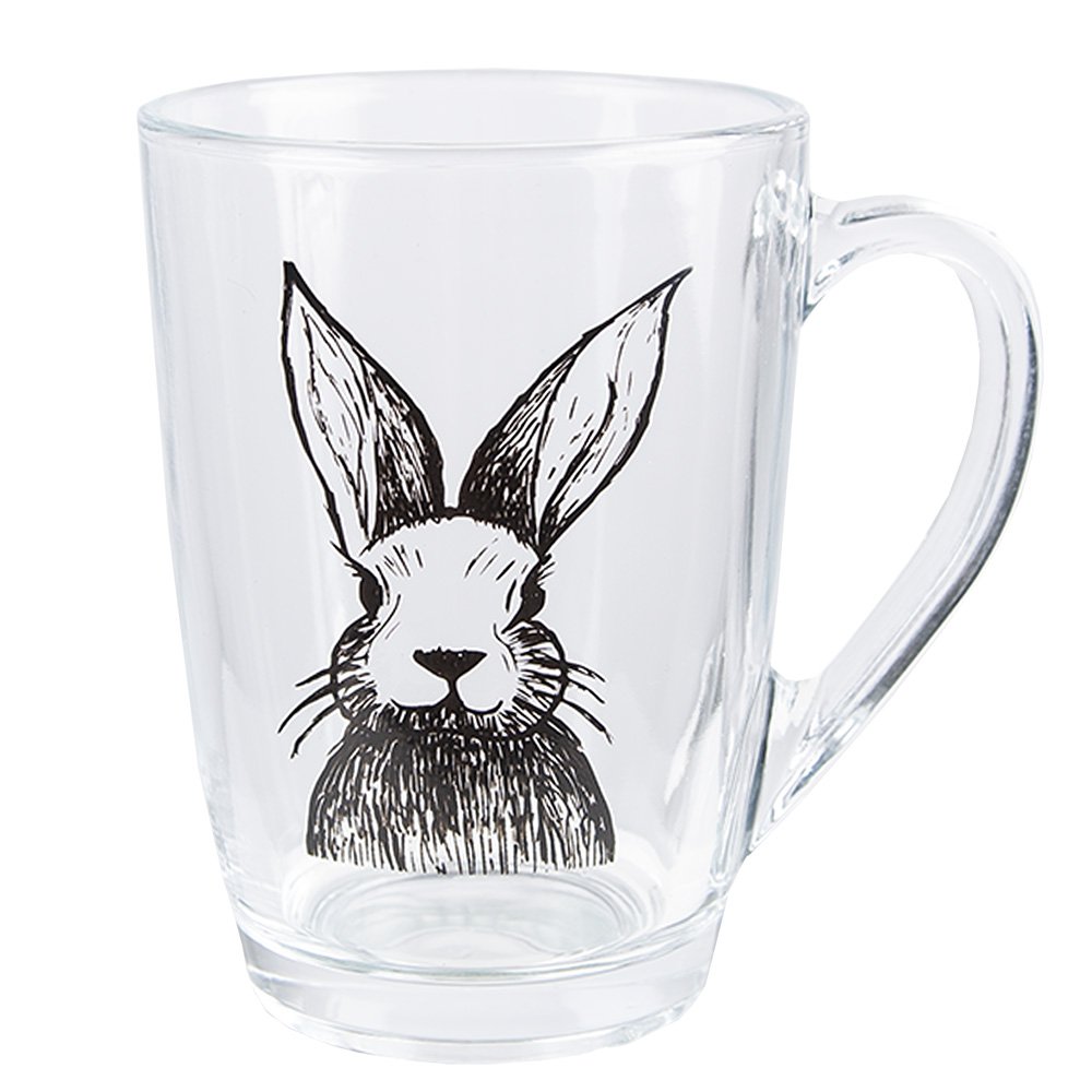 Theeglas 300 ml Transparant Glas Konijn Theemok
