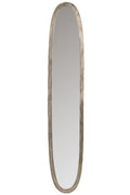 J-Line Spiegel Ovaal Aluminium/Glas Antiek Grijs Large