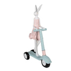Beeld Konijn 62 cm Wit Roze Polyresin Paasdecoratie