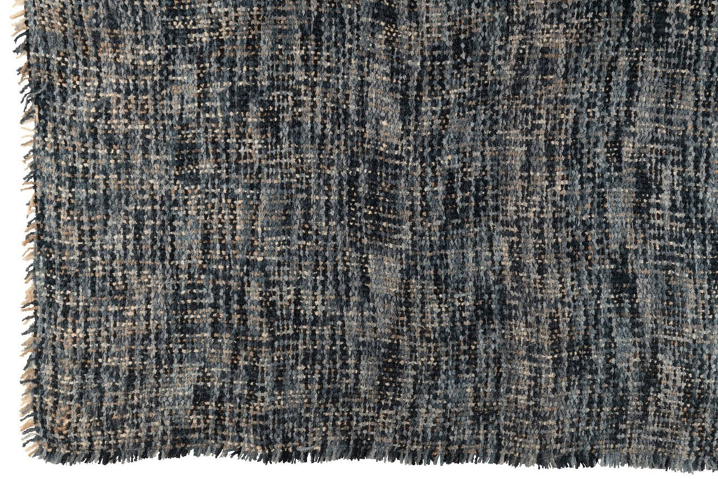 J-Line Plaid tweed - katoen - blauw/wit - 180 x 130 cm