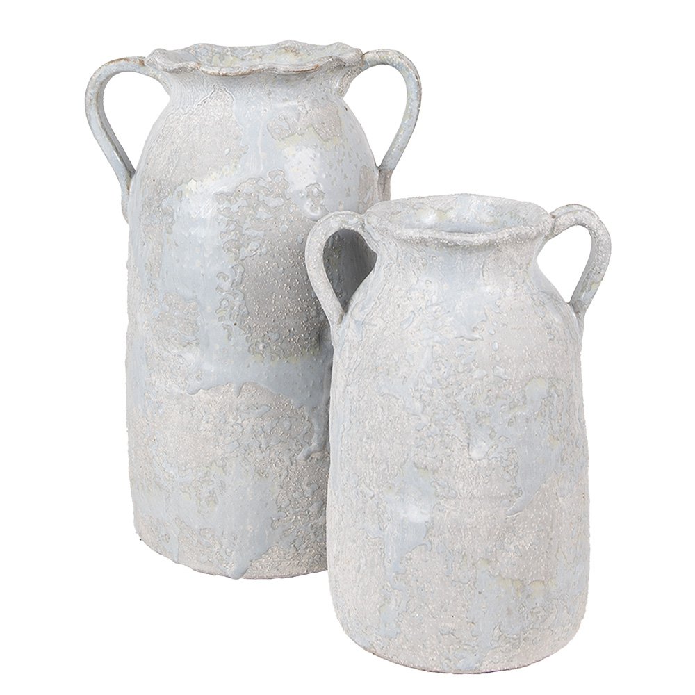 Vaas 15x12x20 cm Grijs Terracotta Decoratie Vaas