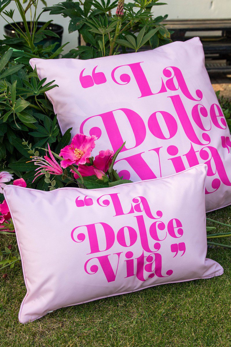 Dolce Vita Outdoor kussen roze 30 x 50 cm