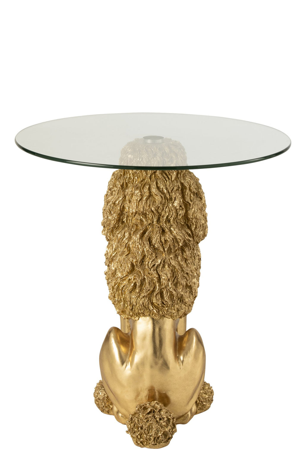 J-Line bijzettafel Poedel Rond - polyresin - goud