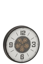 J-Line klok Tandiel - hout - zwart/wit - large - Ø 60 cm