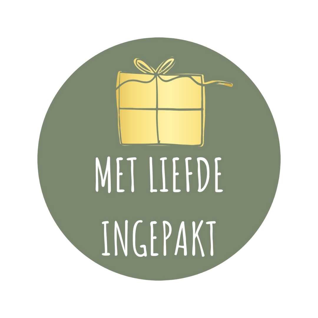 Etiketten – Met liefde ingepakt – Olijf Groen – 250 Stuks