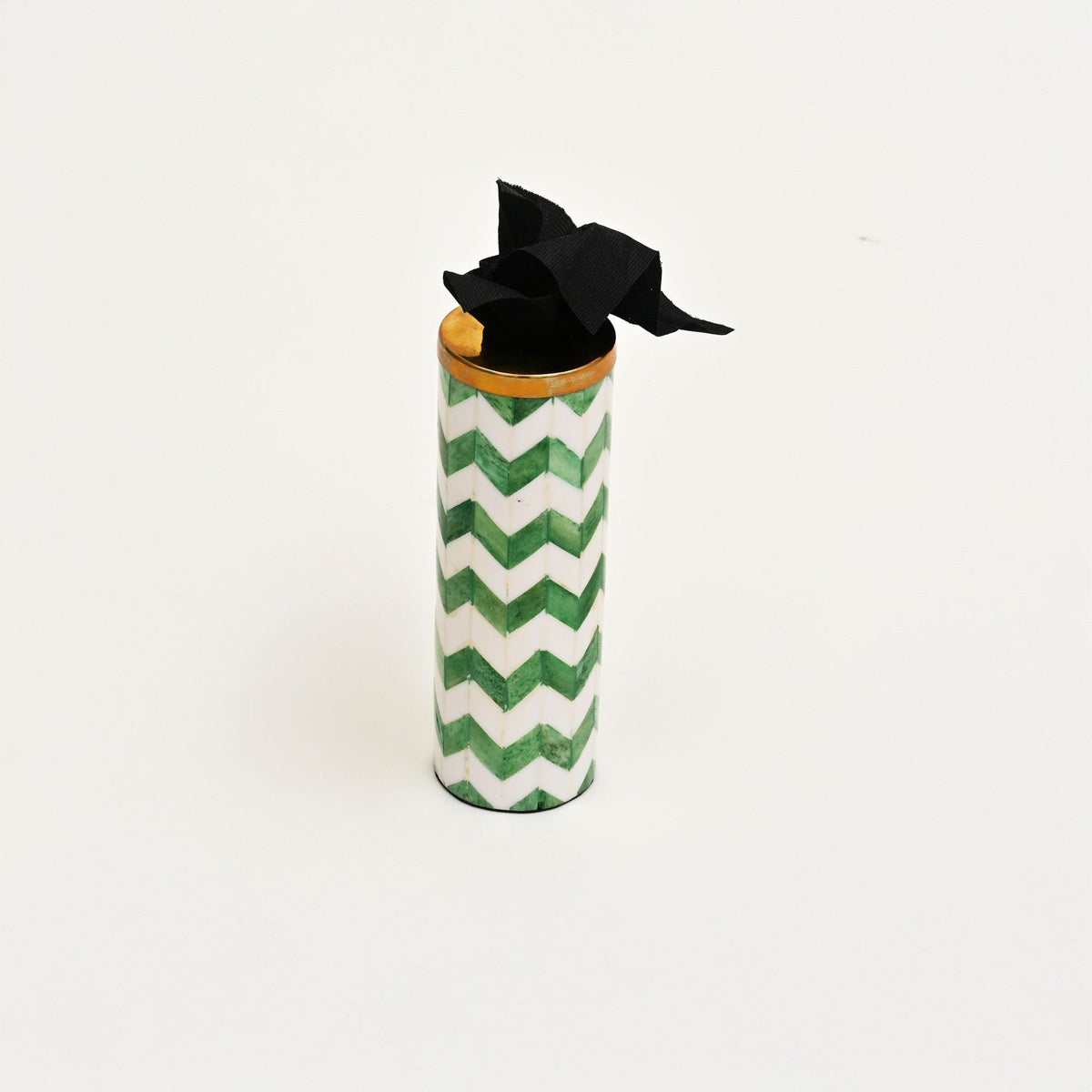 Zig Zag Kaarshouder - Groen Wit - Decoratieve stijl