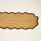 Jute gevlochten tafelloper – houtskool – natuurlijk eetdecor