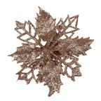 Kunstbloem Kerstster Ø 9x2 cm Koperkleurig Kunststof