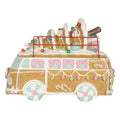 Gingerbread house met LED Bus LED 2xAAA Bruin Metaal