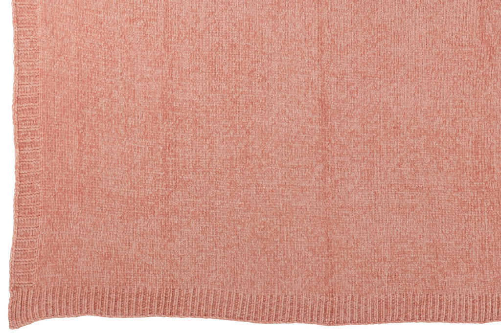 J-Line deken Chenille - polyester - roze