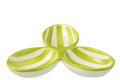 J-Line serveerschaal Granada Stripes Clover - keramiek - wit/groen