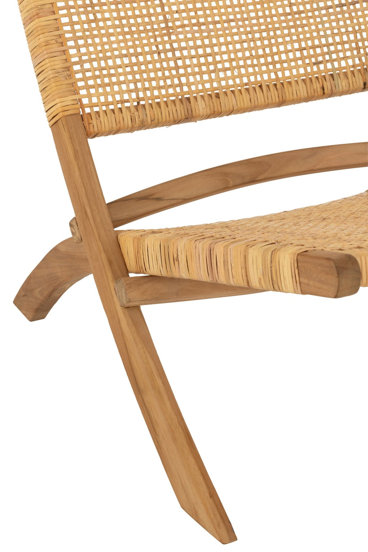 J-Line Plooeistoel Rattan/Teak Naturel