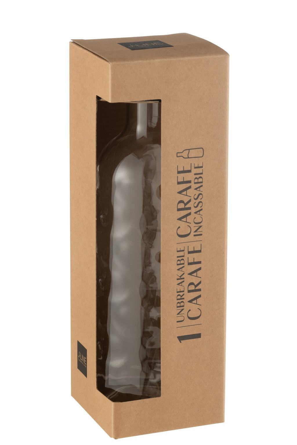 J-Line fles Gehamerd in giftbox - kusntstof - transparant