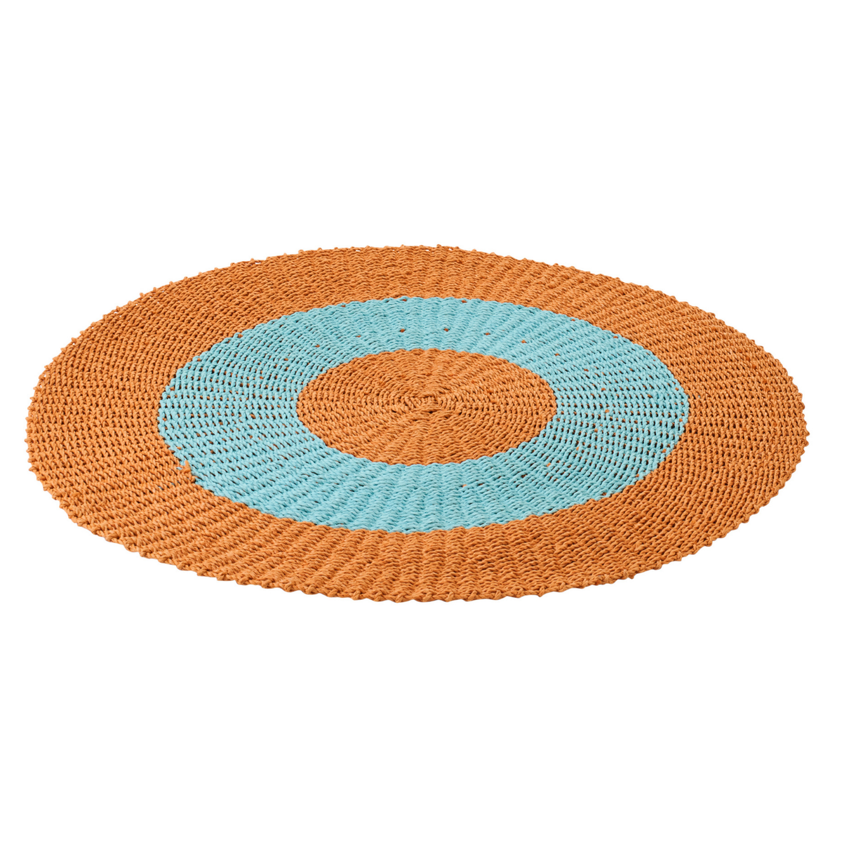 J-Line vloerkleed Gestreept - zeegras - oranje/blauw