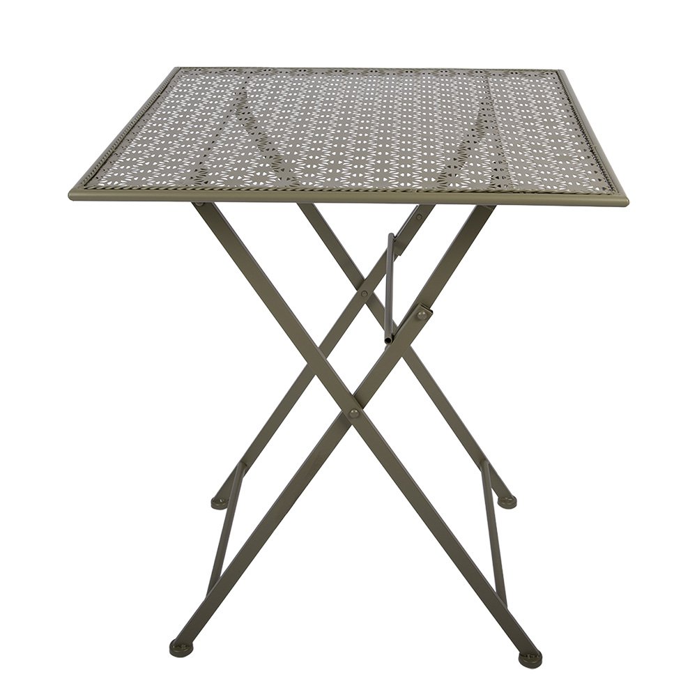 Bistroset Bistrotafel Bistrostoel 3-delig 60x60x70 / 50x40x93 cm Groen Metaal