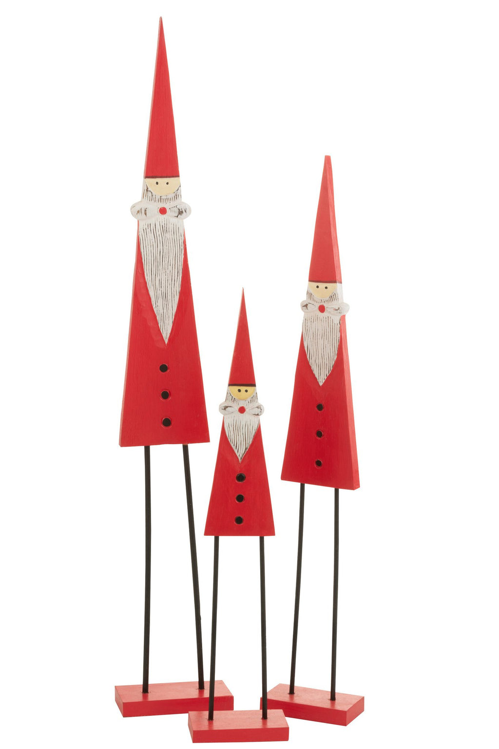 J-Line Kerstman Op Voet Hout Rood Large