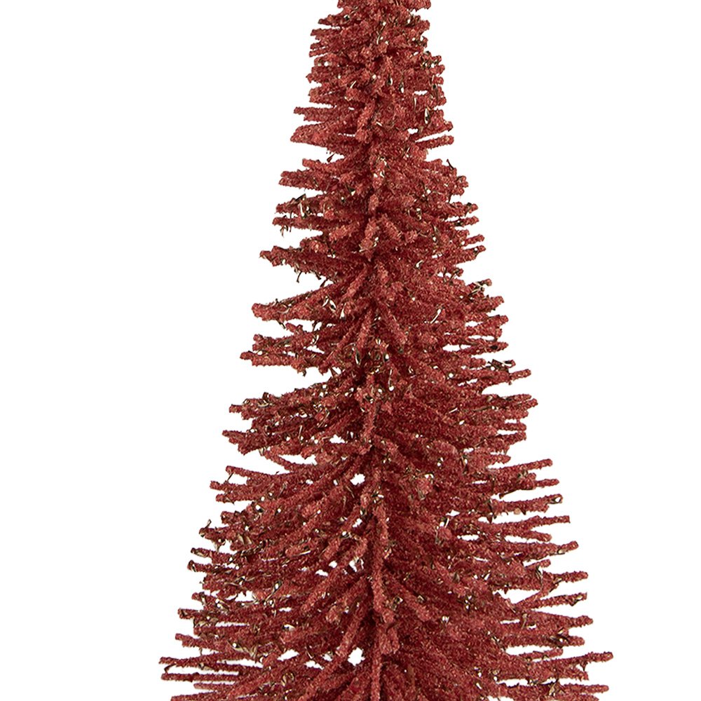 Kerstdecoratie Beeld Kerstboom Ø 17x30 cm Roze Hout