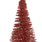 Kerstdecoratie Beeld Kerstboom Ø 17x30 cm Roze Hout