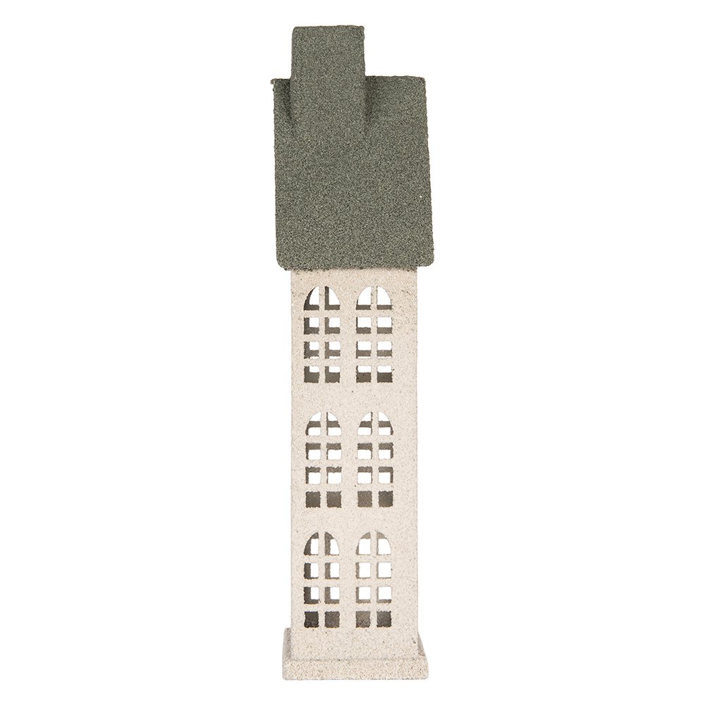 Decoratie Beeld Huis 17x8x38 cm Wit Metaal