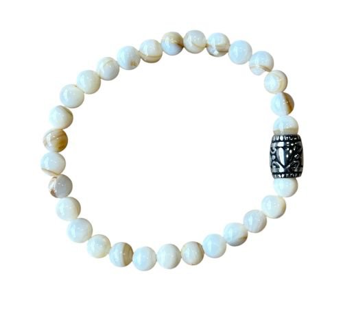 Dames armband Parelmoer 6 mm met basic kraal