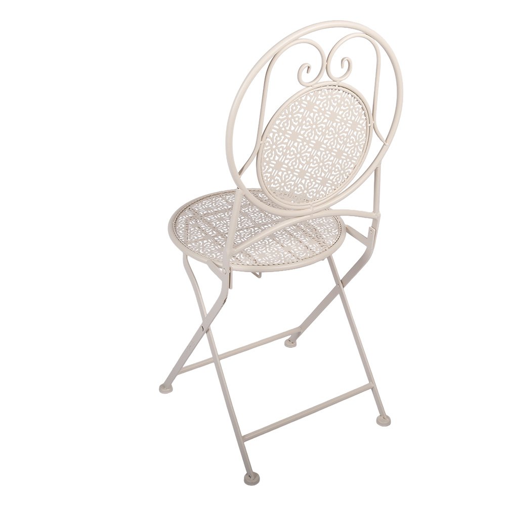 Bistroset Bistrotafel Bistrostoel 3-delig Ø 60x74 / 50x40x92 cm Wit Metaal