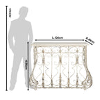 Sidetable 126x44x96 cm Wit IJzer Wandtafel