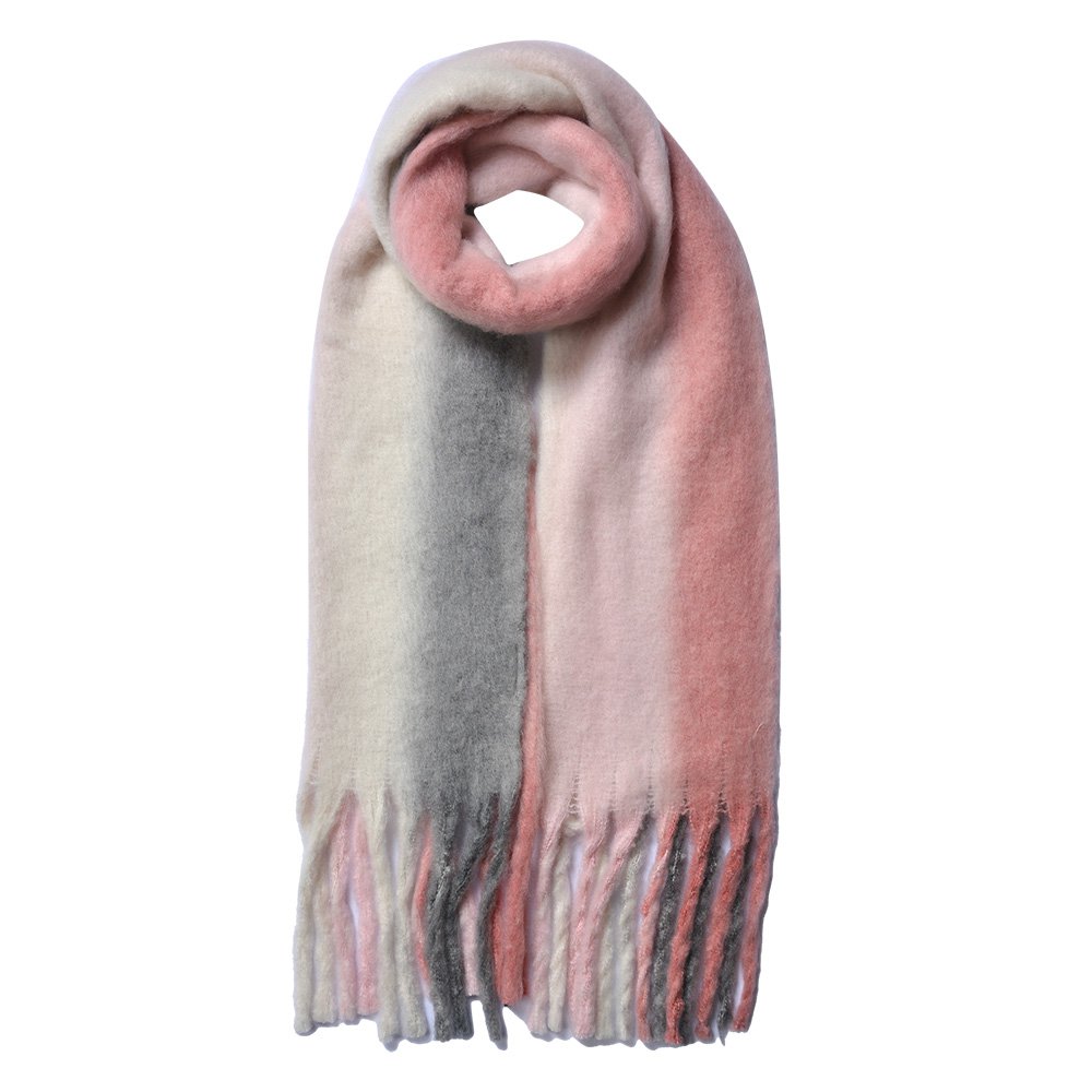 Wintersjaal Dames 35x180 cm Roze Acryl Sjaal