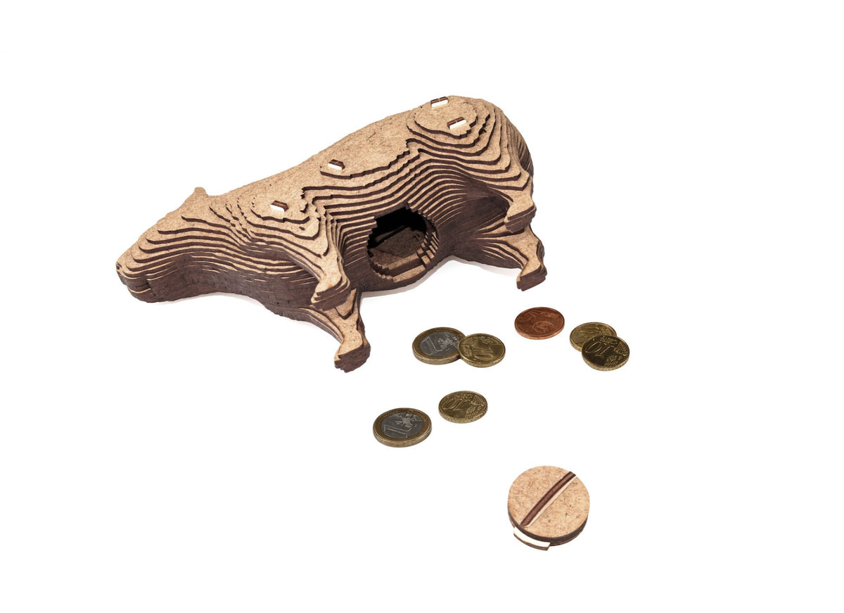 Eco Wood Art (EWA) 3D Houten Bouwset Spaarpot Capybara, 4202, 19,3x7,2x12cm