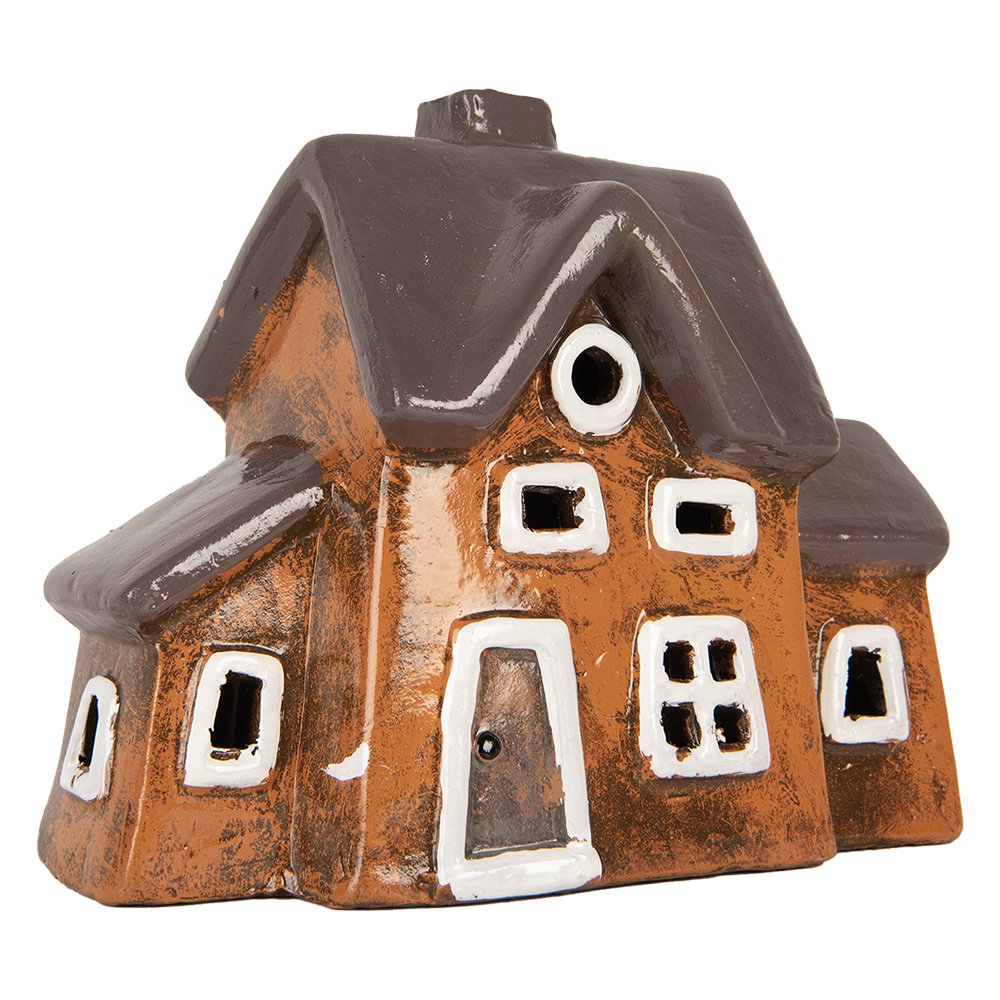 Waxinelichthouder Huis 20x11x16 cm Oranje Keramiek