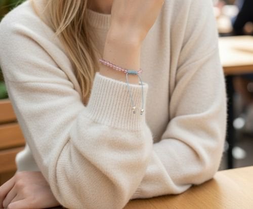 Dames armband rode Calciet 4 mm hartjes
