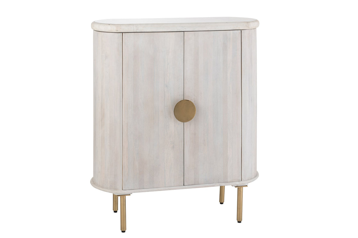 J-Line kast Marbel Bovenkant - hout - wit/goud