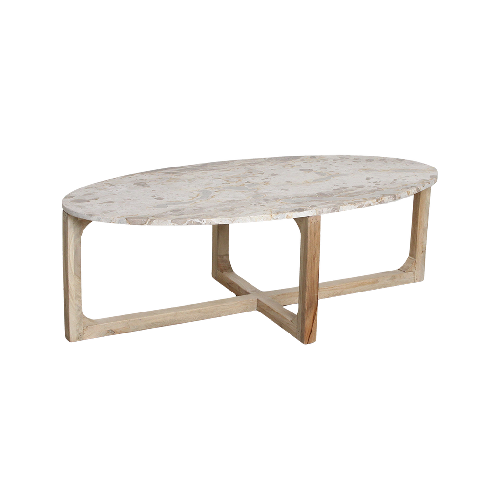 Marmeren salontafel créme - 120x60x38 cm