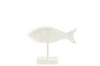 J-Line decoratie Vis - polyresin - albasiahout/wit - S