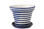 J-Line bloempot Granada Stripes - keramiek - blauw - small - Ø 50 cm