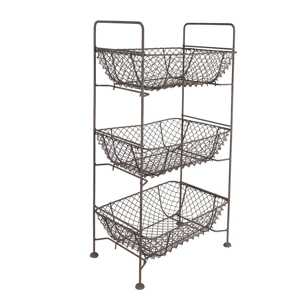 Mandenrek 35x26x71 cm Bruin Metaal Opbergrek