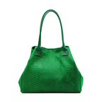 Lola – Italiaanse leren tas met python-reliëf – Groen