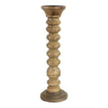 Kandelaar mango hout ribbel h40 dia 12,5cm