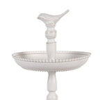 Etagère 2 laags Ø 27x41 cm Wit Metaal Vogel