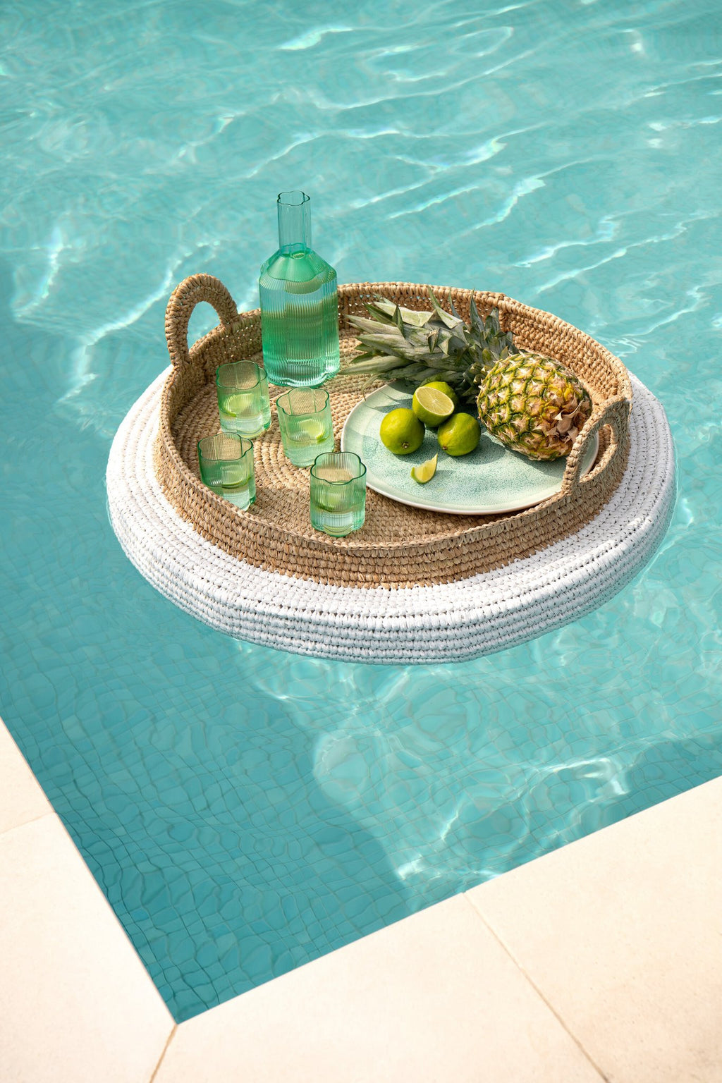 J-Line Karaf Fiore - glas - aqua