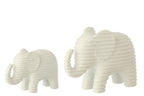 J-Line decoratie Olifant Gestreept - polyresin - wit - L