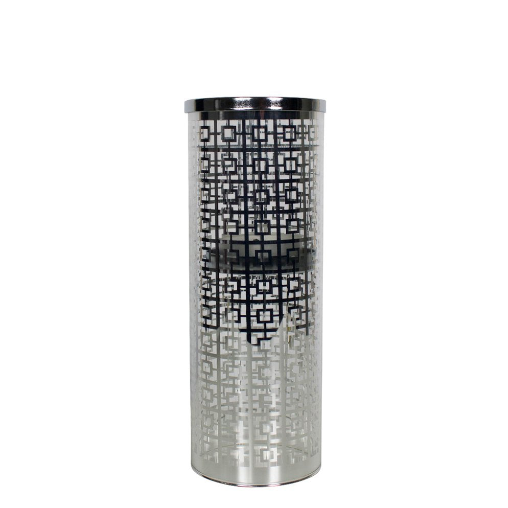 *windlicht cilinder zilver grieks medium 25cm*