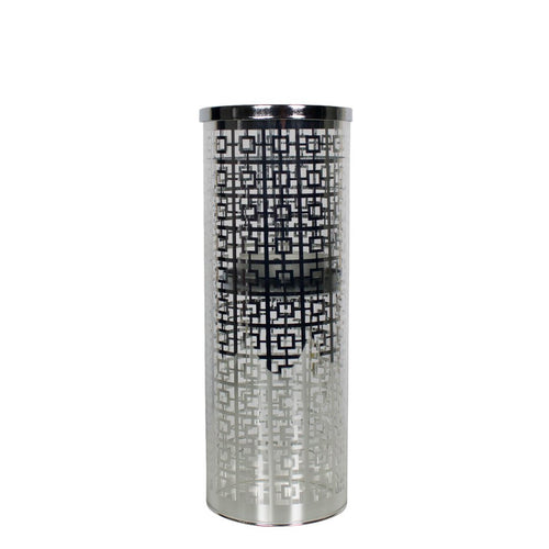*windlicht cilinder zilver grieks medium 25cm*