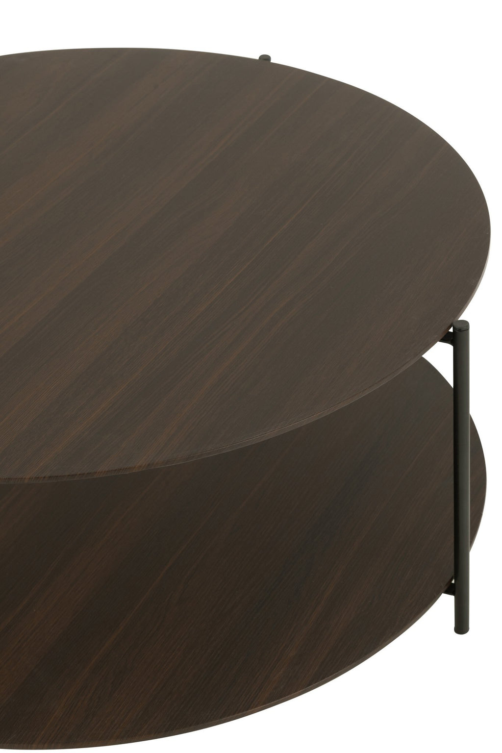 J-Line salontafel Rond - hout/metaal - donkerbruin - small