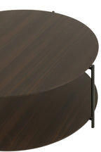 J-Line salontafel Rond - hout/metaal - donkerbruin - small