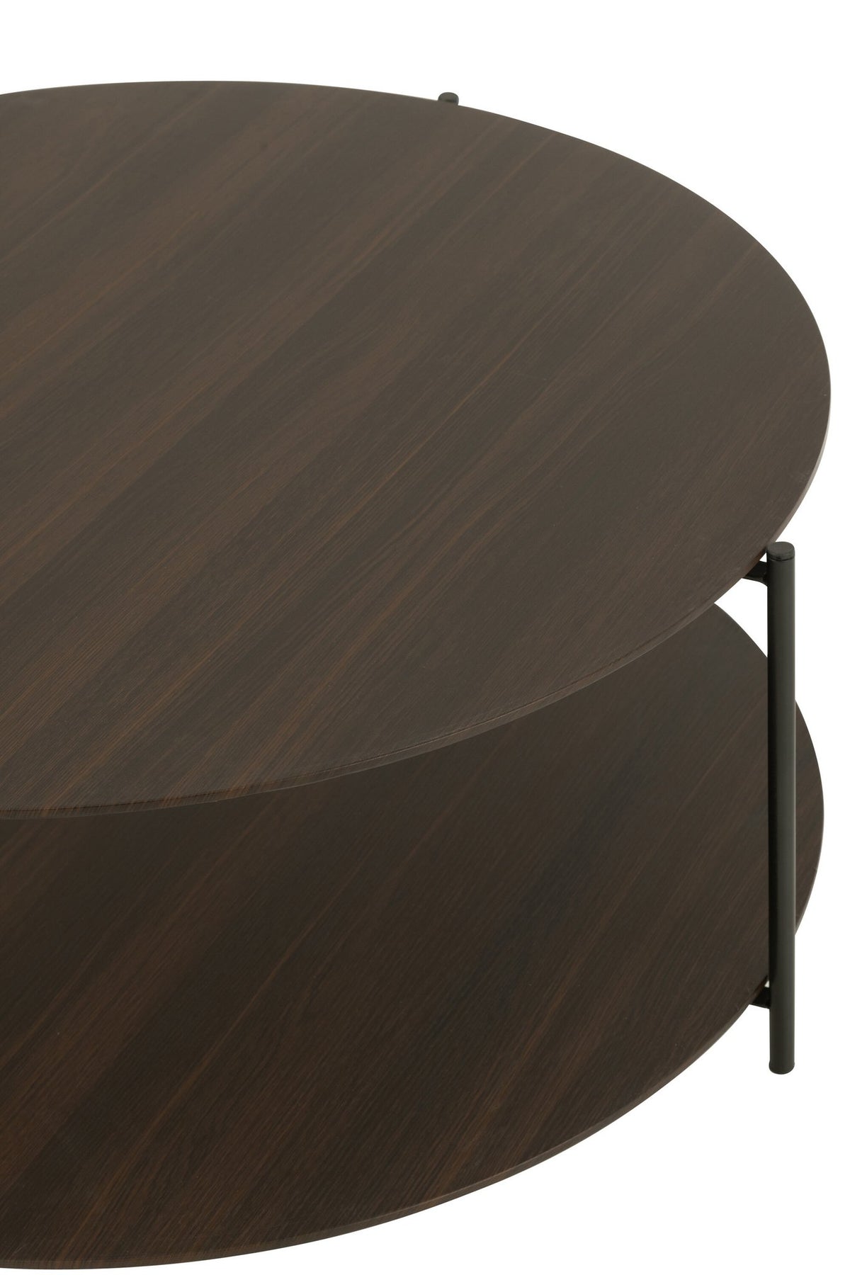 J-Line salontafel Rond - hout/metaal - donkerbruin - small