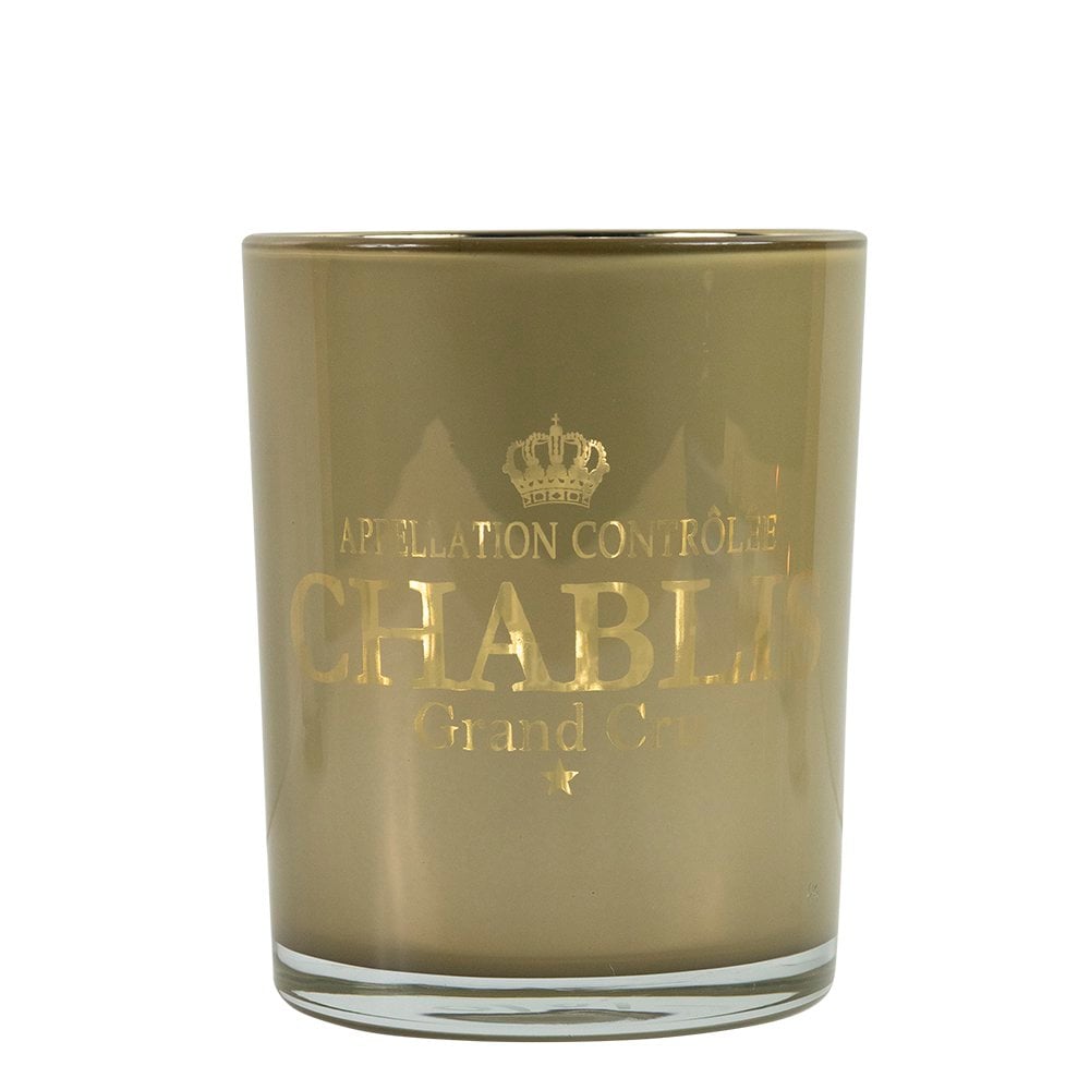 Theelichthouder wijn chablis taupe medium 12cm