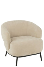 J-Line Loungestoel Mars Populierenhout/Schuim Beige