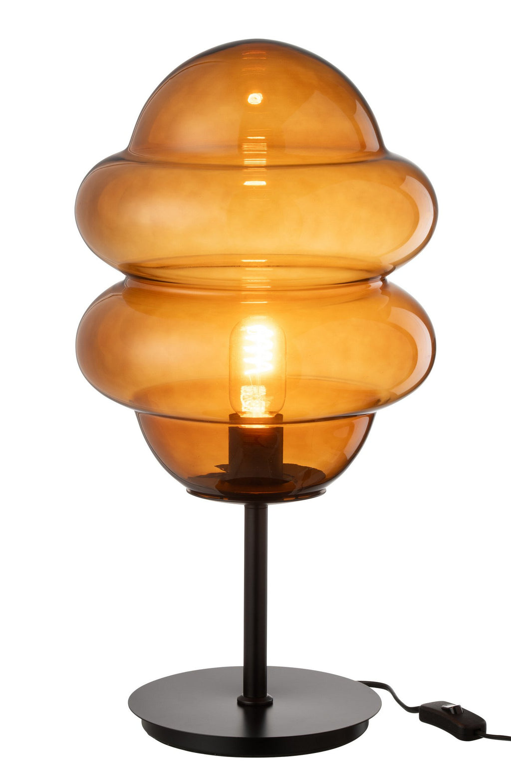 J-Line tafellamp Honinglepel - glas - bruin