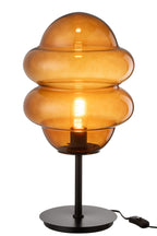 J-Line tafellamp Honinglepel - glas - bruin