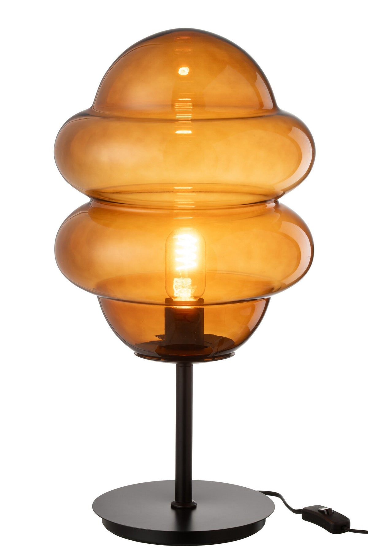 J-Line tafellamp Honinglepel - glas - bruin